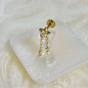 Gold Star Dangle Earring